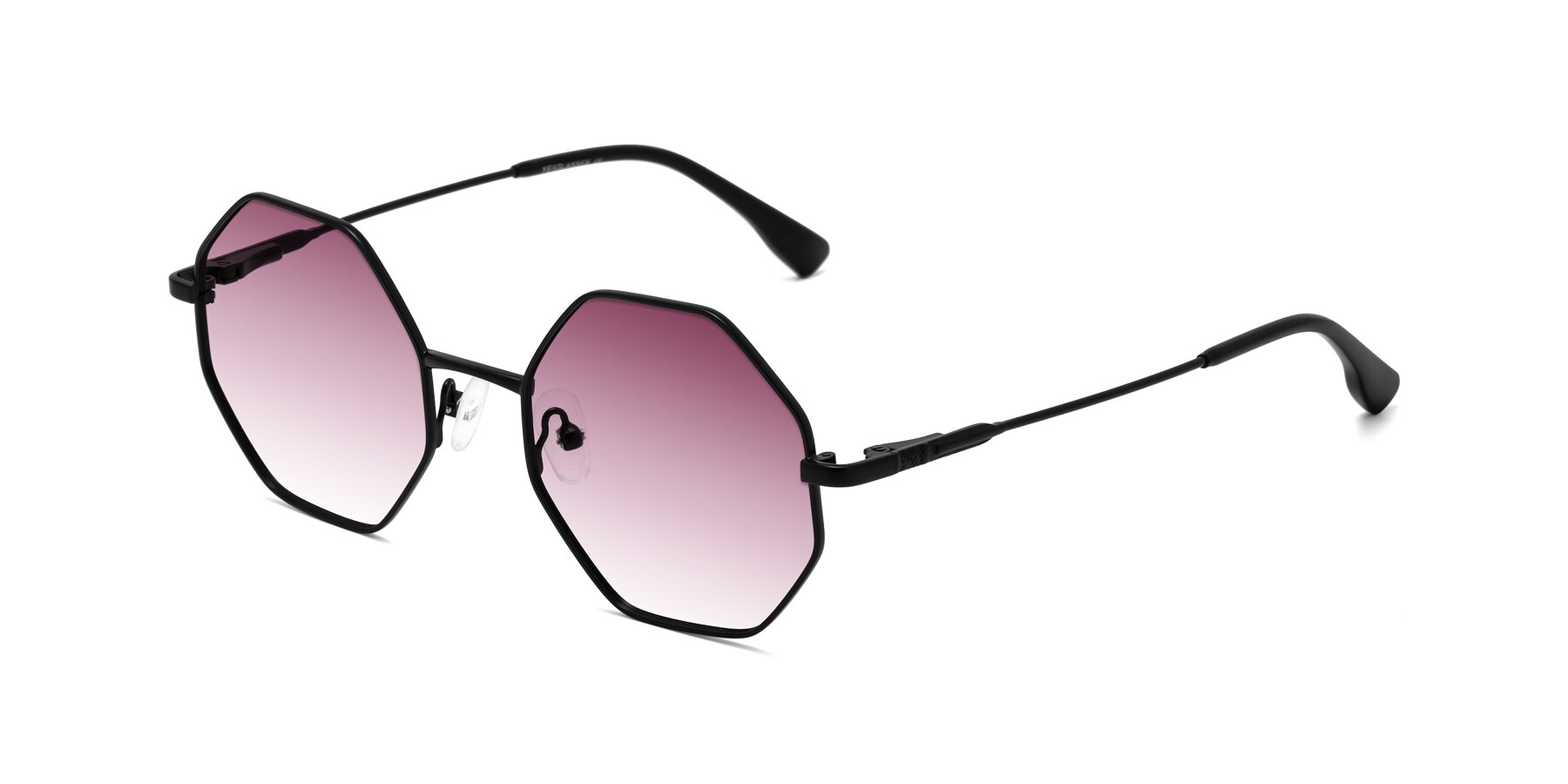 Angle of Fall in Black with Wine Gradient Lenses