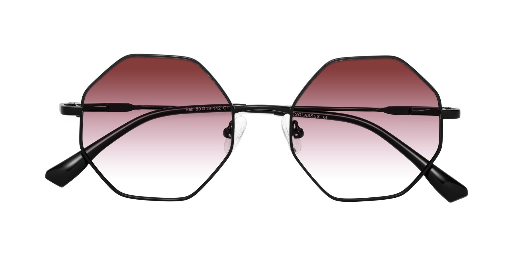 Folded Front of Fall in Black with Garnet Gradient Lenses