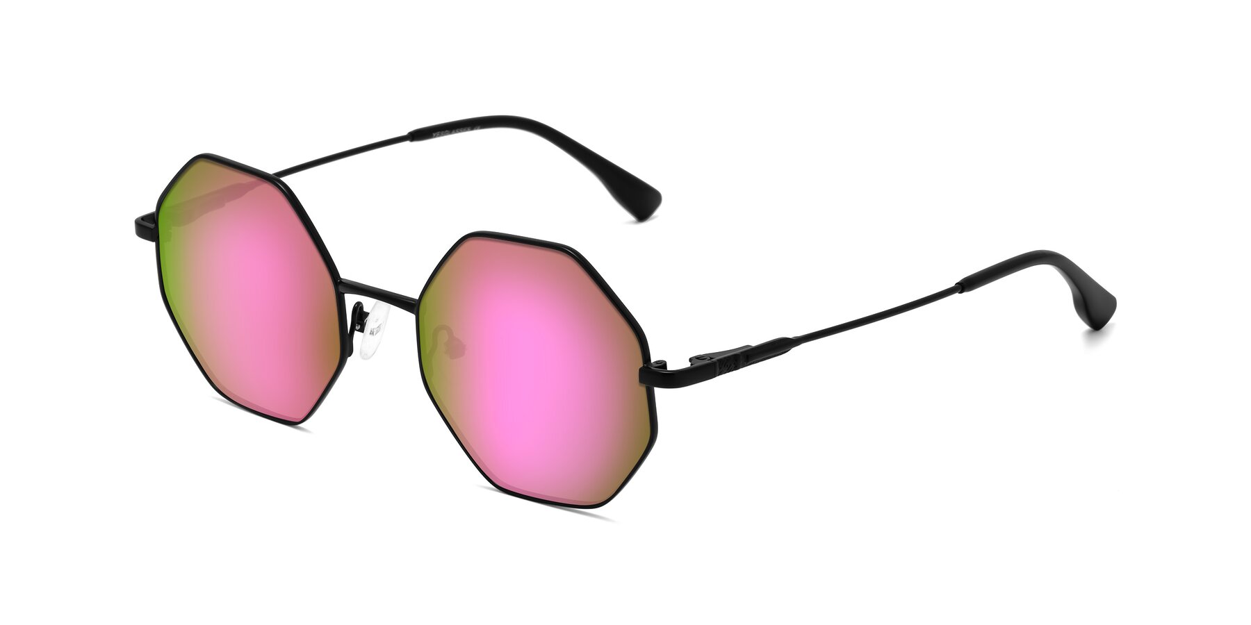 Angle of Fall in Black with Pink Mirrored Lenses