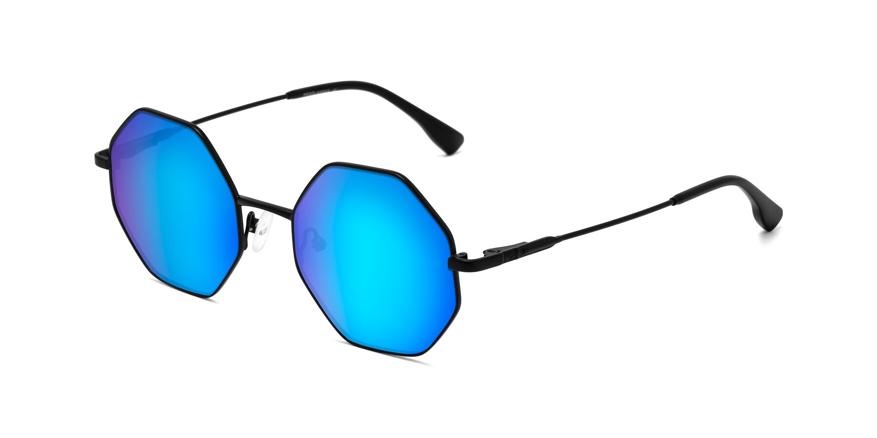 Angle of Fall in Black with Blue Mirrored Lenses