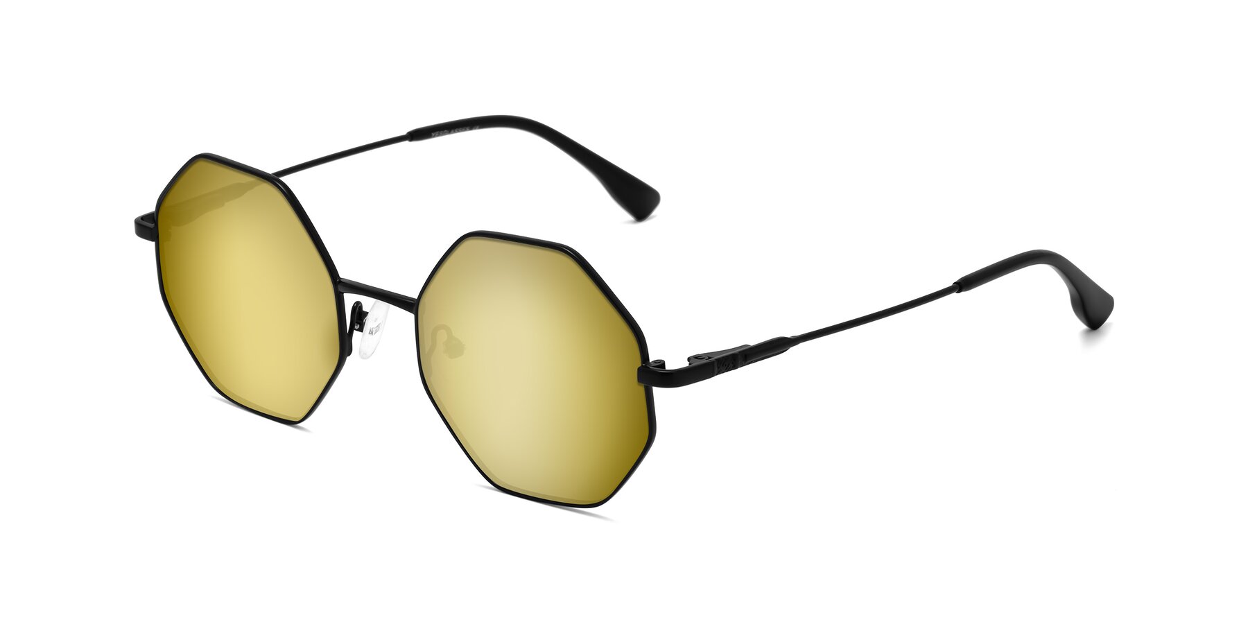 Angle of Fall in Black with Gold Mirrored Lenses