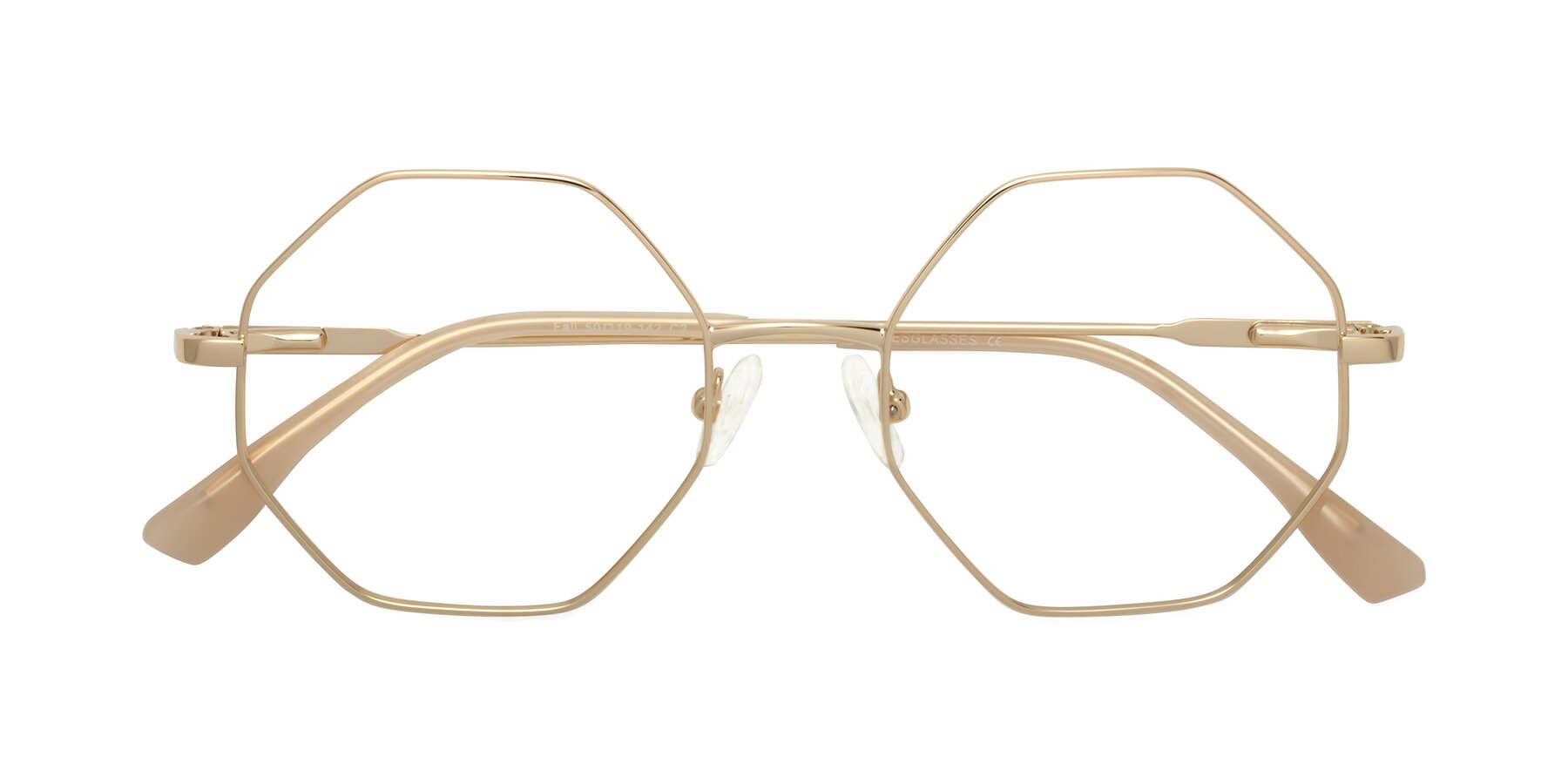 Folded Front of Fall in Gold with Clear Eyeglass Lenses