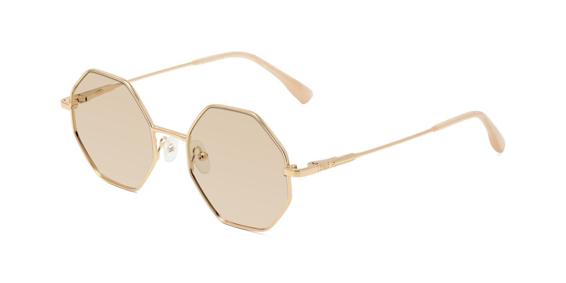 Angle of Fall in Gold with Light Brown Tinted Lenses