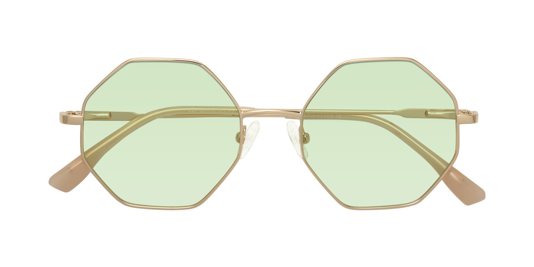 Folded Front of Fall in Gold with Light Green Tinted Lenses