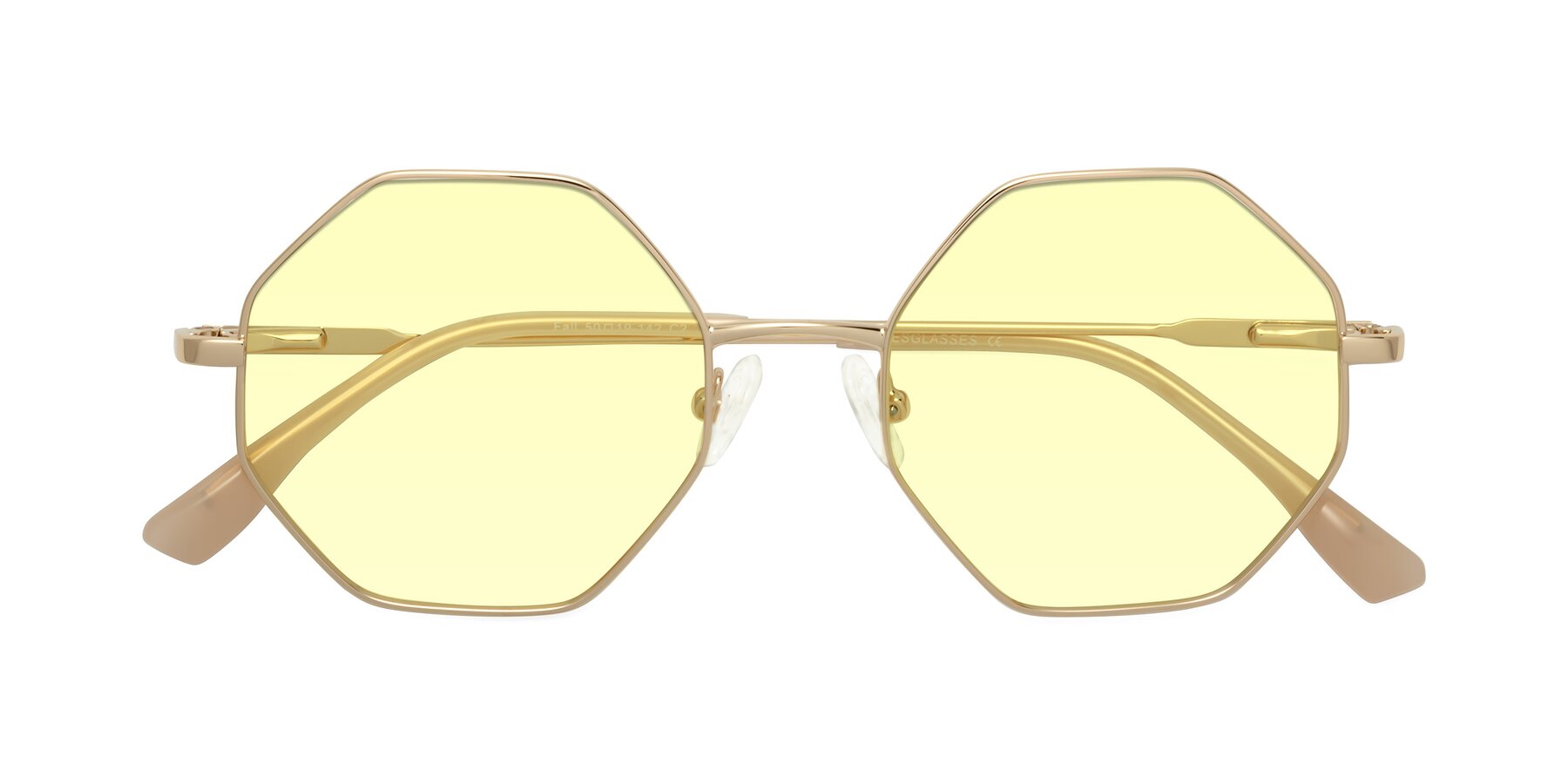 Folded Front of Fall in Gold with Light Yellow Tinted Lenses