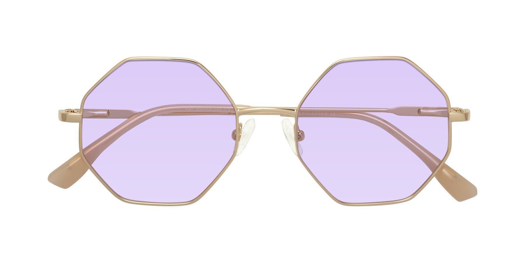 Folded Front of Fall in Gold with Light Purple Tinted Lenses