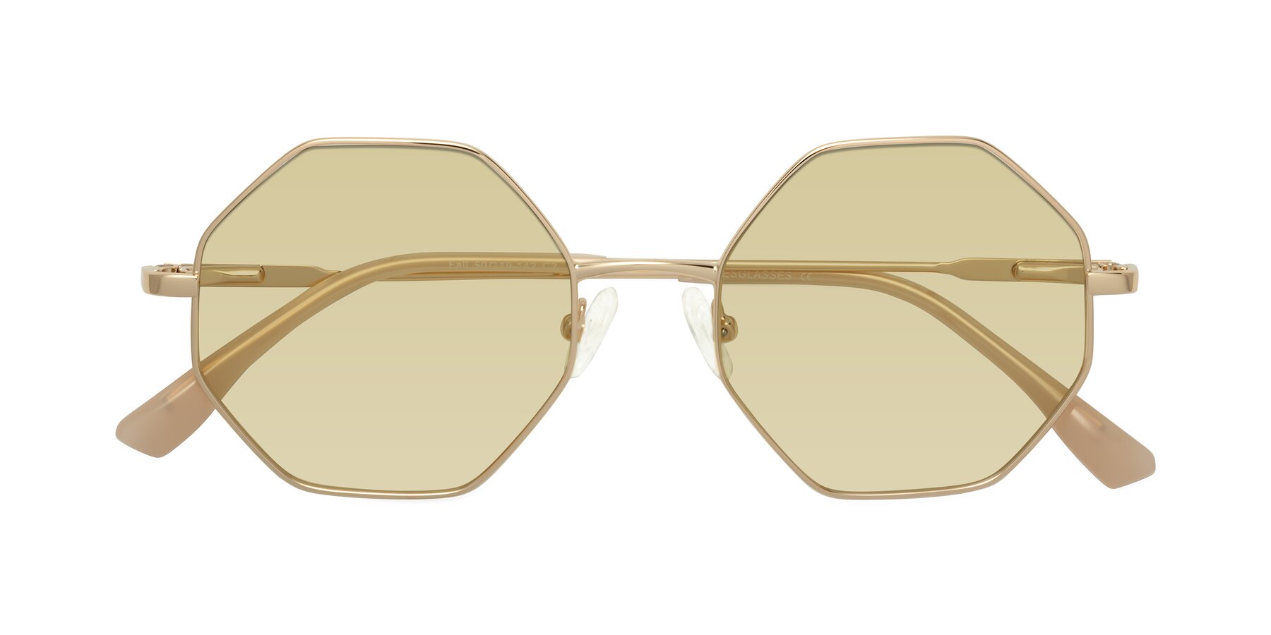 Folded Front of Fall in Gold with Light Champagne Tinted Lenses