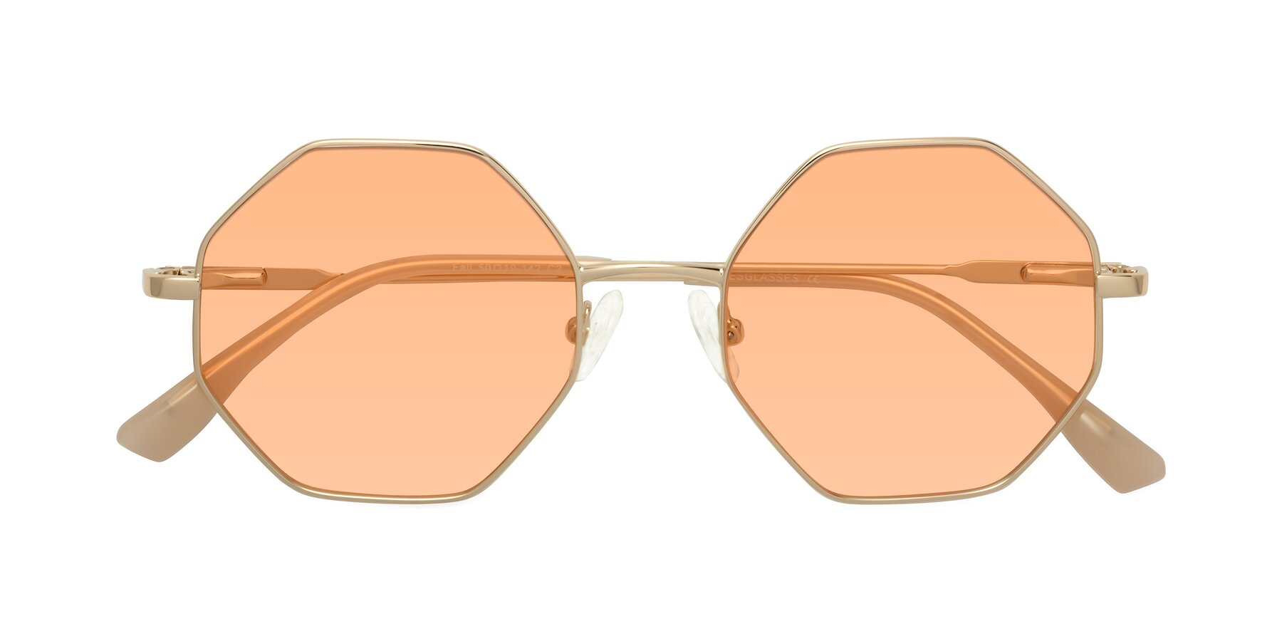 Folded Front of Fall in Gold with Light Orange Tinted Lenses