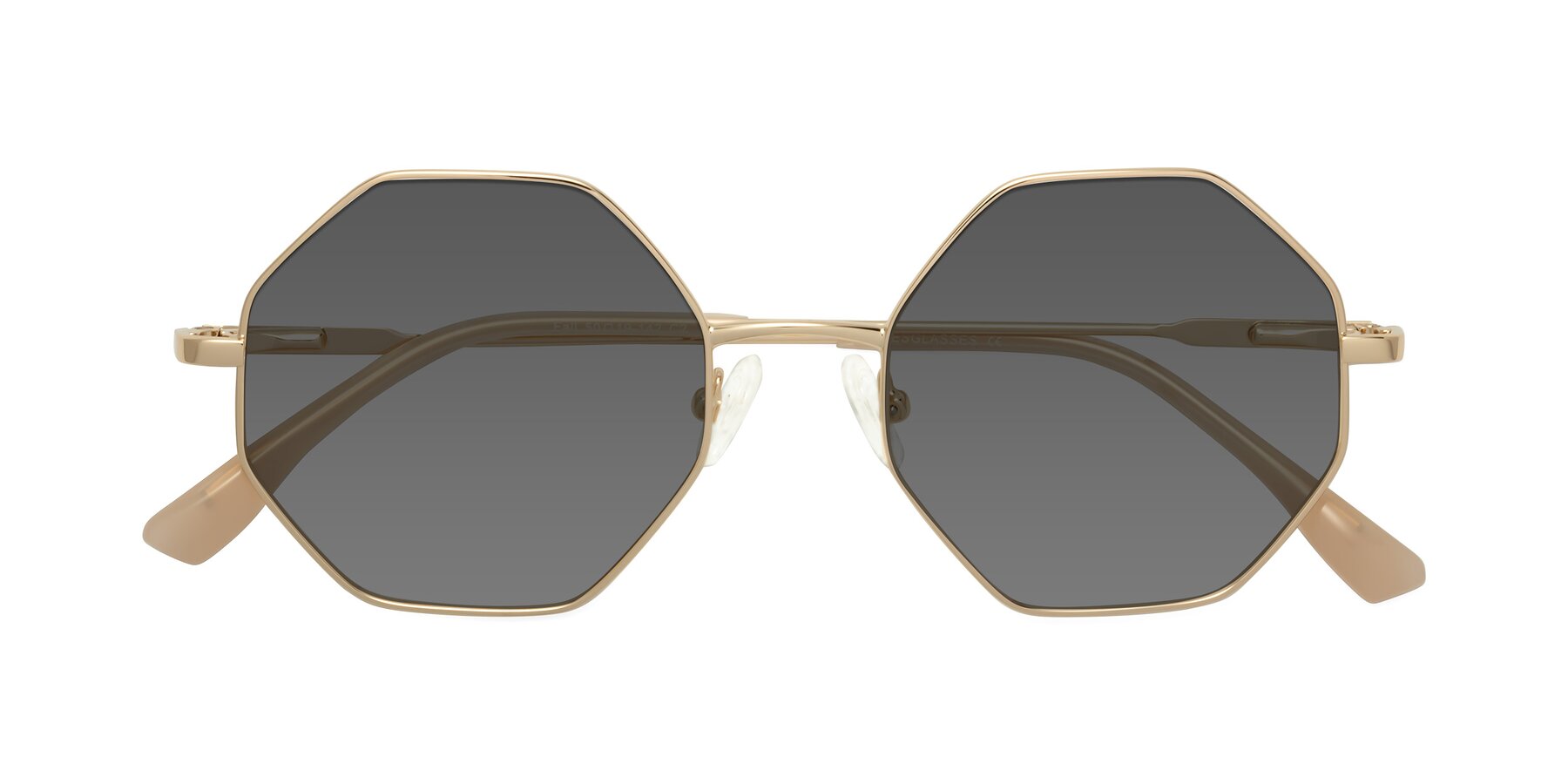 Folded Front of Fall in Gold with Medium Gray Tinted Lenses