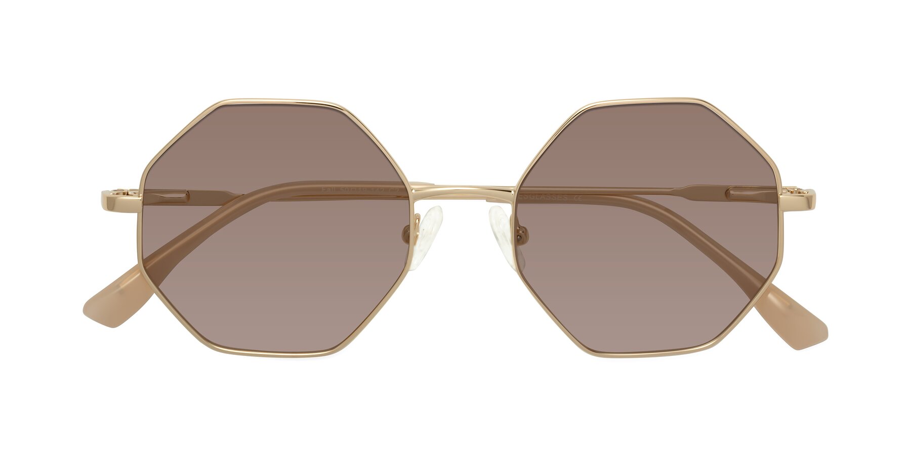 Folded Front of Fall in Gold with Medium Brown Tinted Lenses