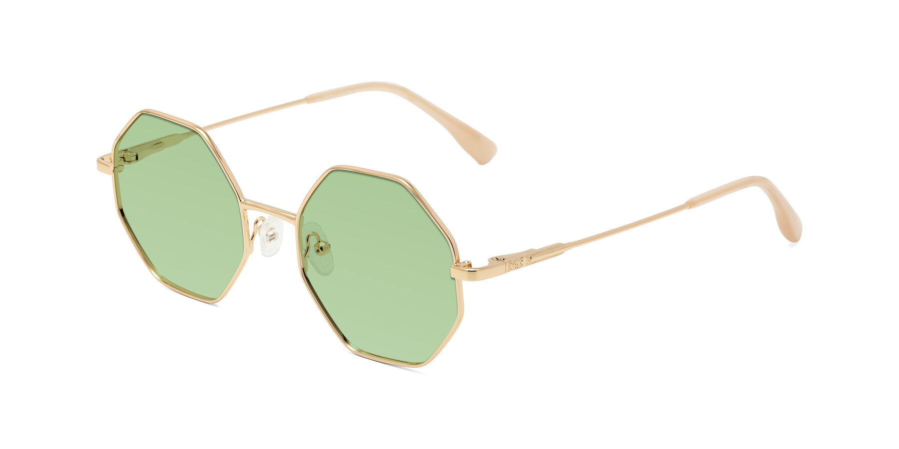 Angle of Fall in Gold with Medium Green Tinted Lenses