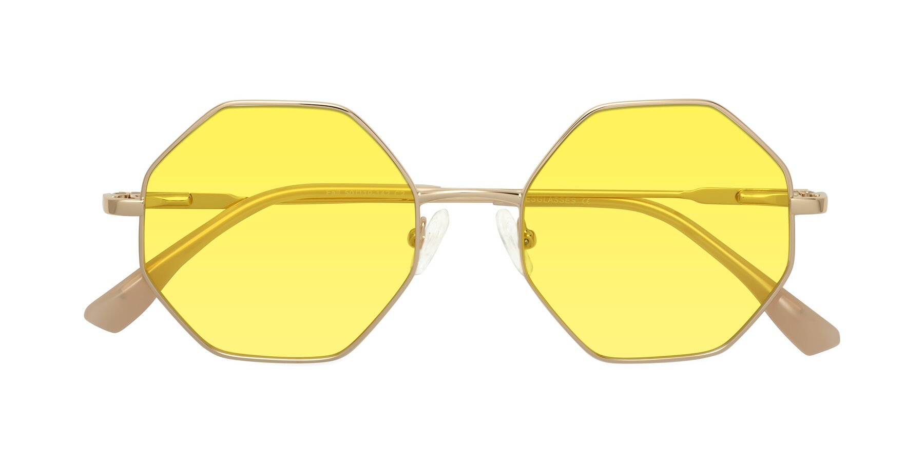 Folded Front of Fall in Gold with Medium Yellow Tinted Lenses