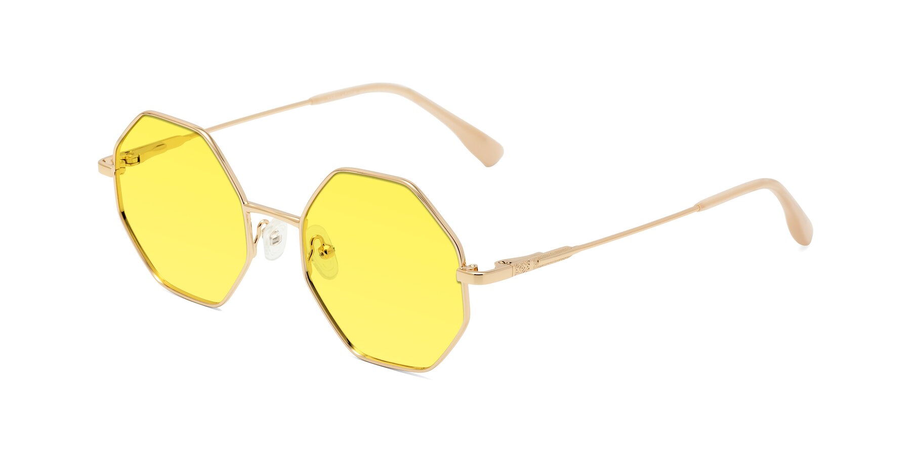 Angle of Fall in Gold with Medium Yellow Tinted Lenses