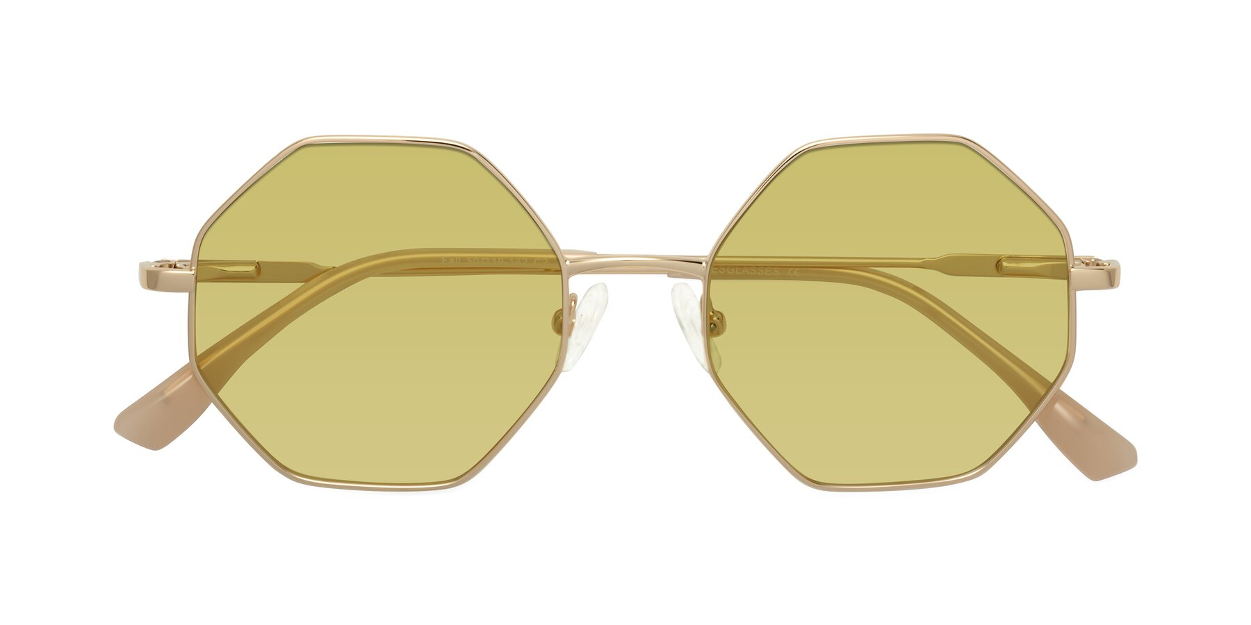 Folded Front of Fall in Gold with Medium Champagne Tinted Lenses