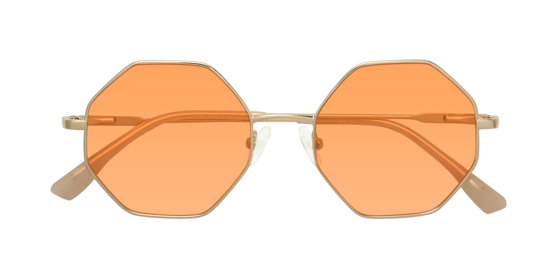 Folded Front of Fall in Gold with Medium Orange Tinted Lenses