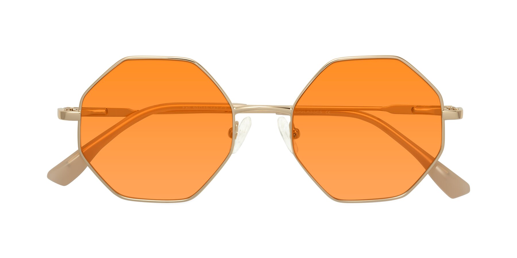 Folded Front of Fall in Gold with Orange Tinted Lenses