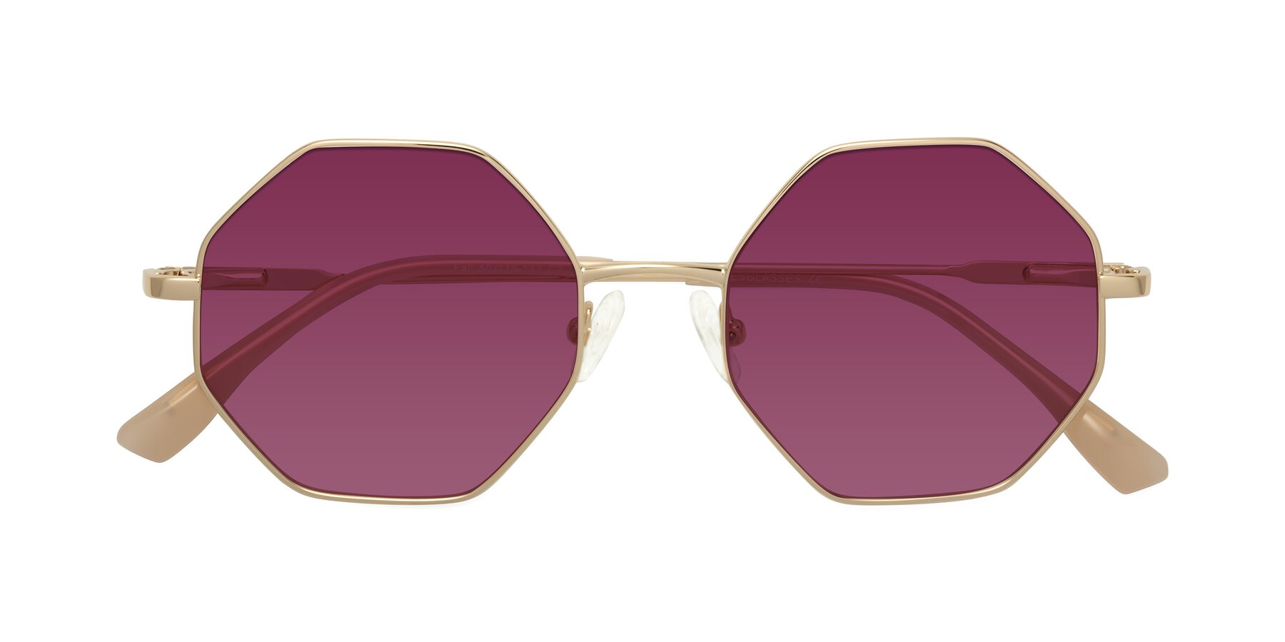 Folded Front of Fall in Gold with Wine Tinted Lenses