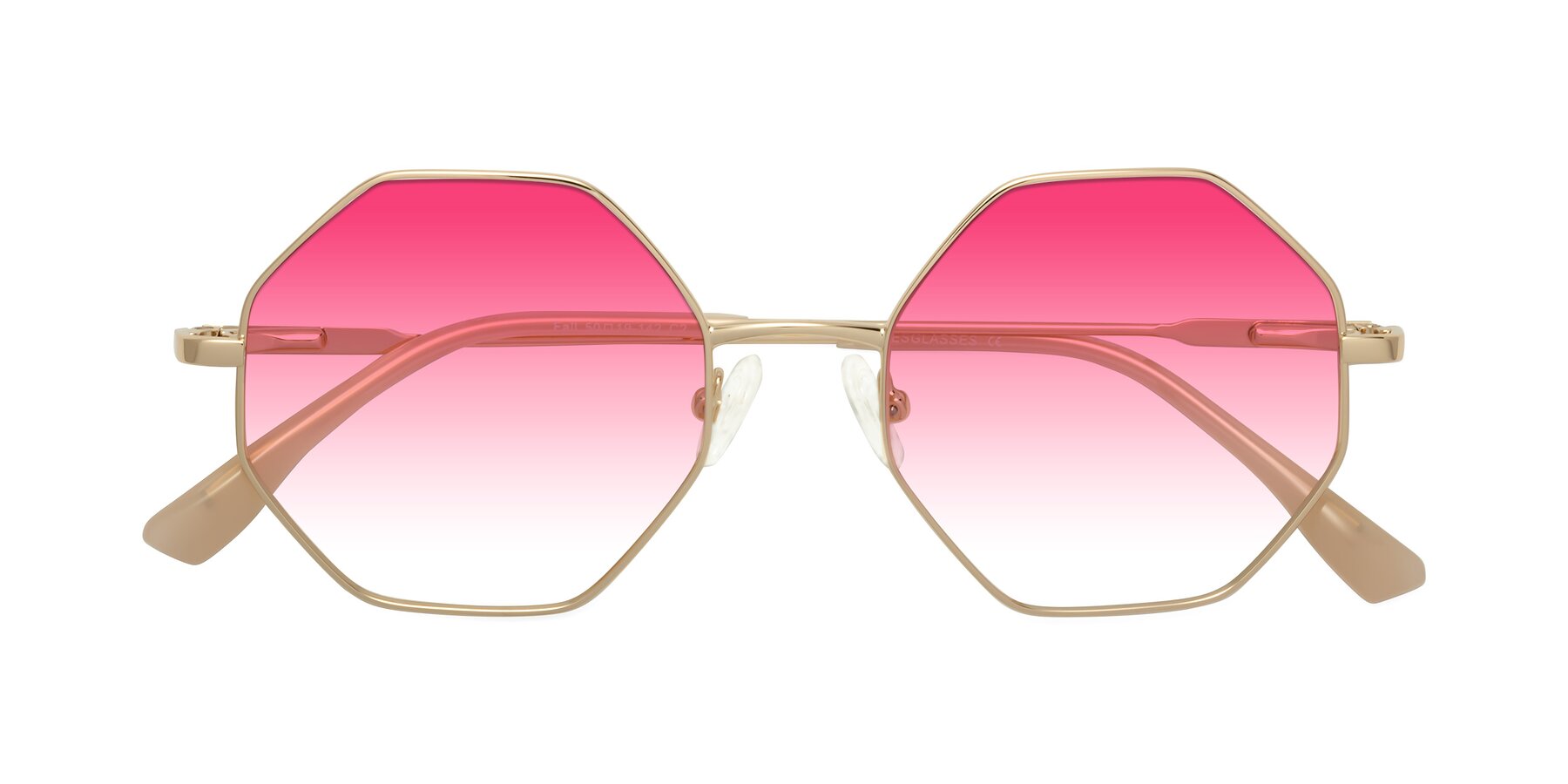 Folded Front of Fall in Gold with Pink Gradient Lenses