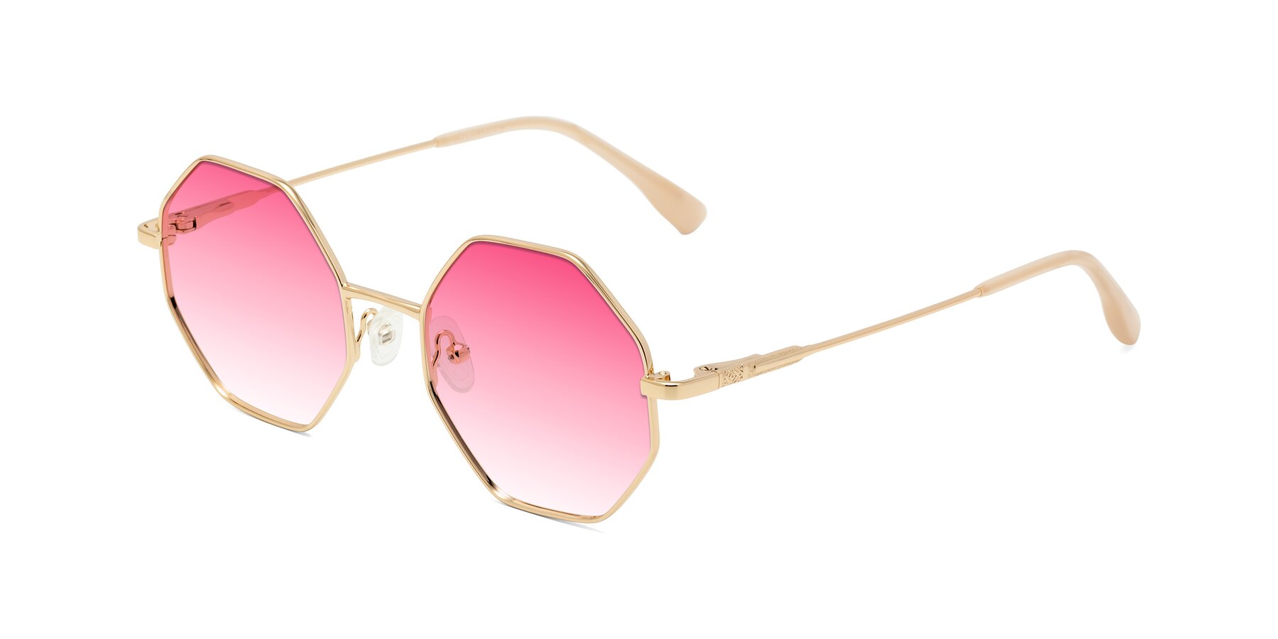 Angle of Fall in Gold with Pink Gradient Lenses