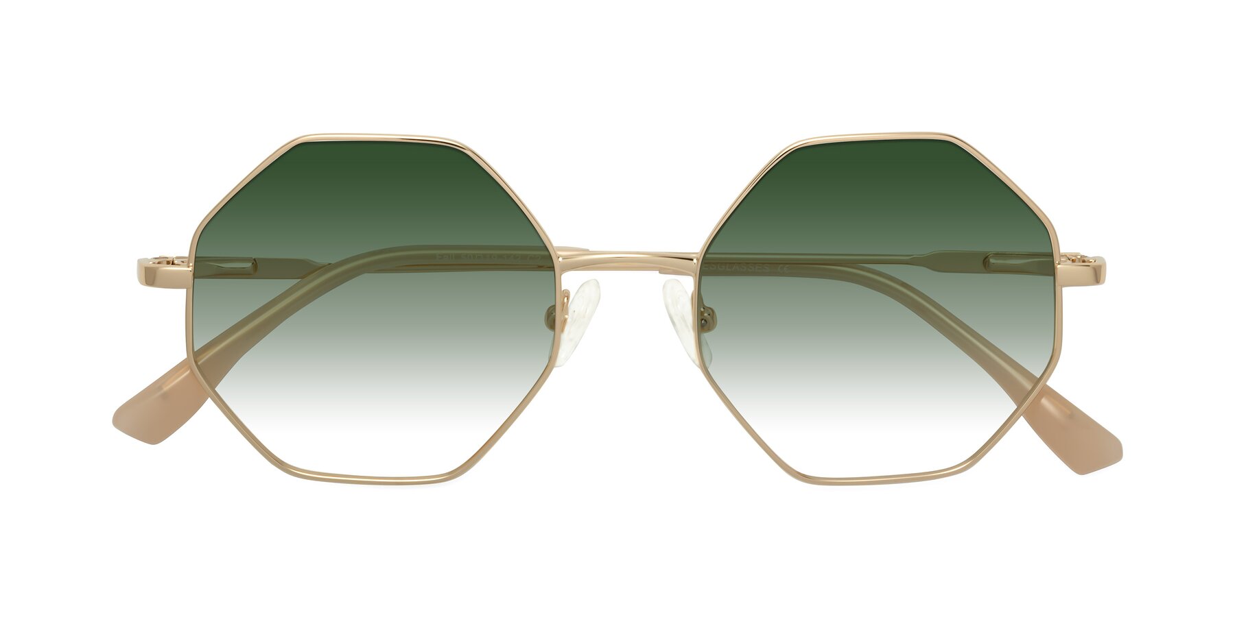 Folded Front of Fall in Gold with Green Gradient Lenses