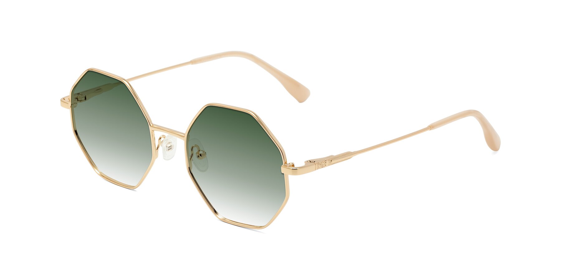 Angle of Fall in Gold with Green Gradient Lenses