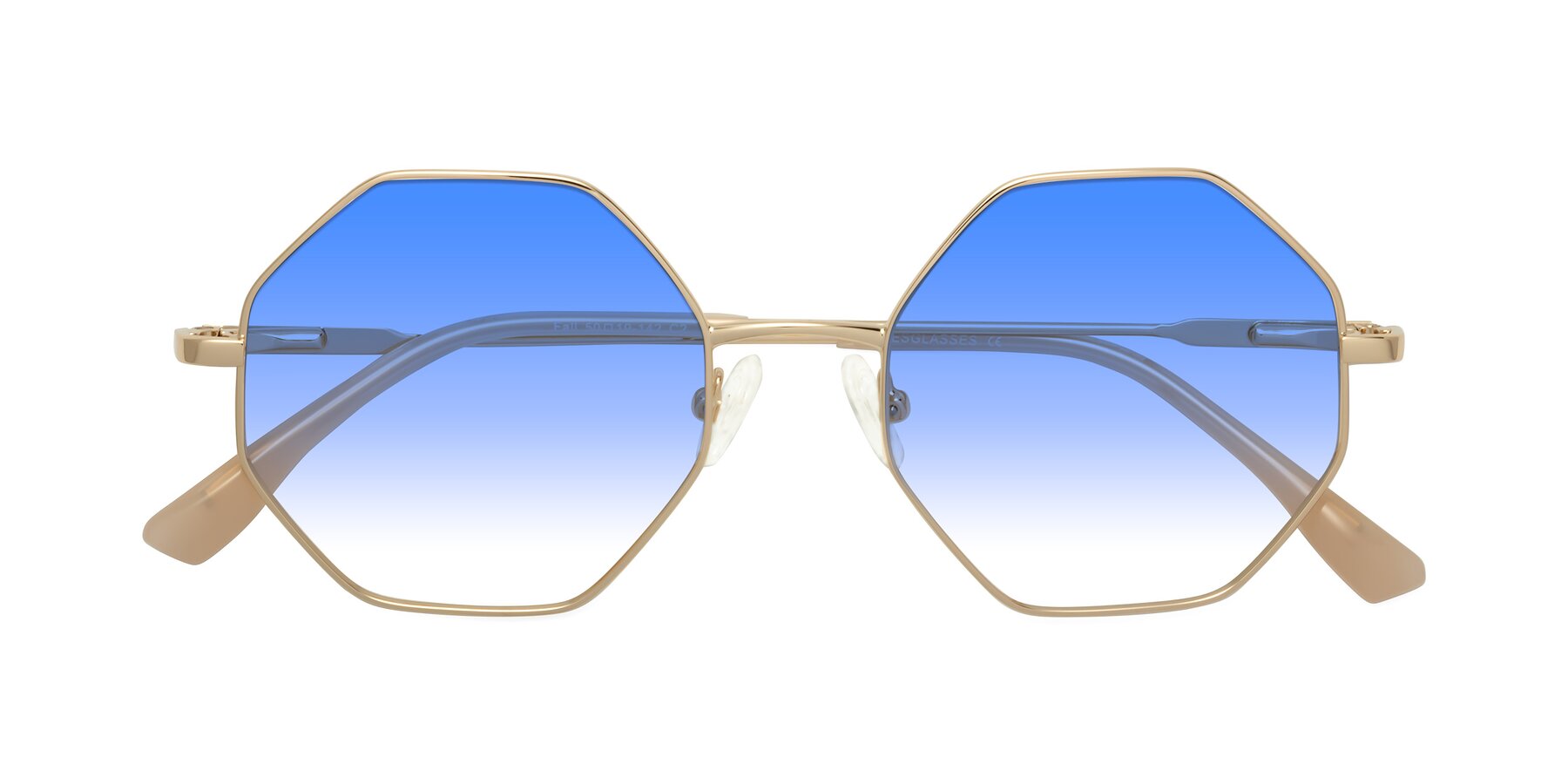 Folded Front of Fall in Gold with Blue Gradient Lenses