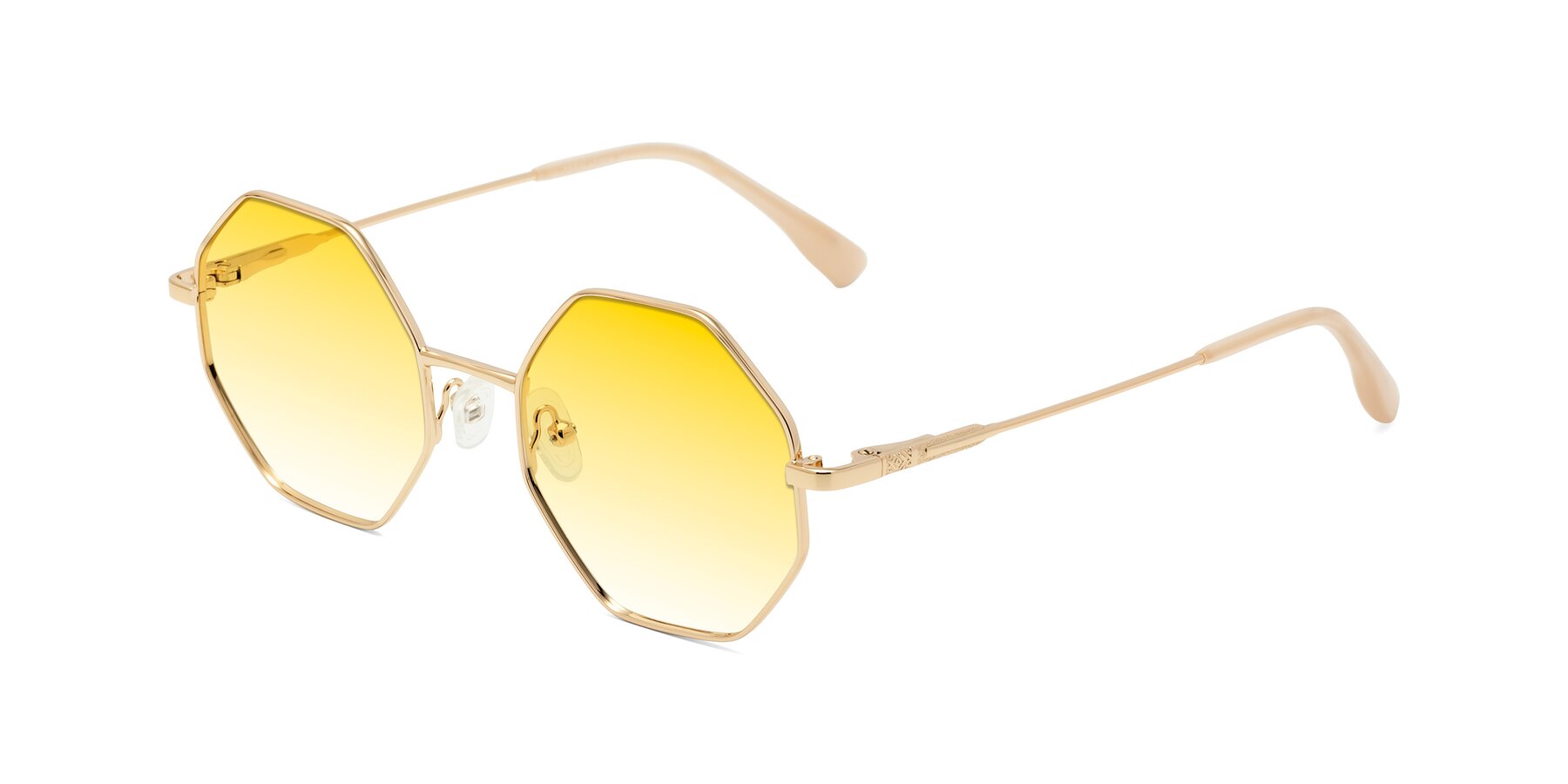 Angle of Fall in Gold with Yellow Gradient Lenses