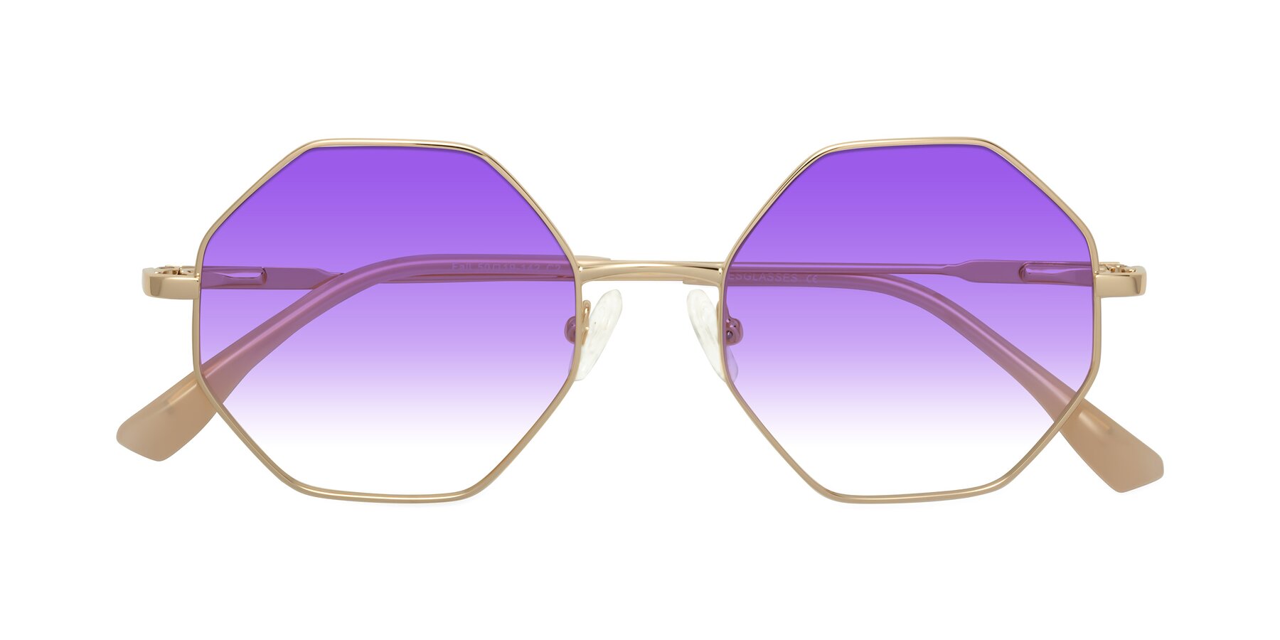 Folded Front of Fall in Gold with Purple Gradient Lenses