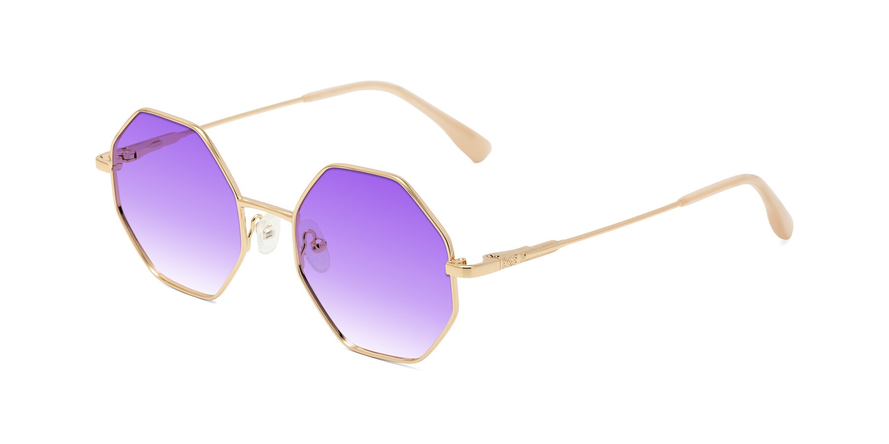 Angle of Fall in Gold with Purple Gradient Lenses