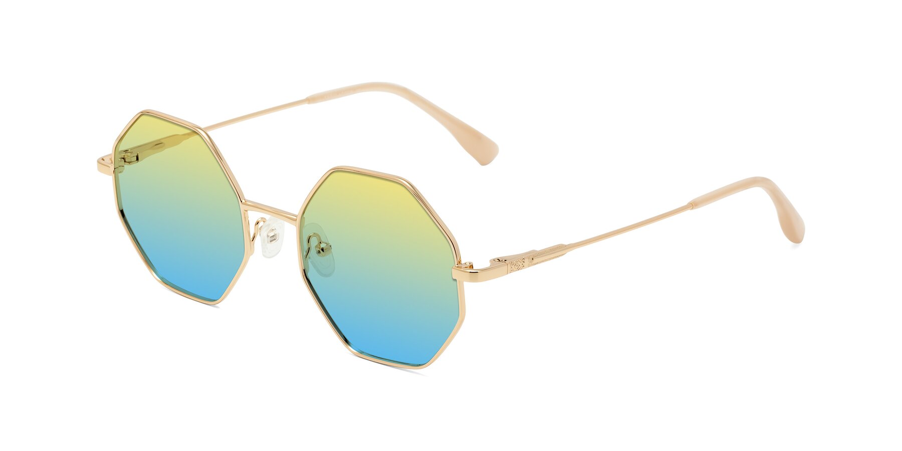 Angle of Fall in Gold with Yellow / Blue Gradient Lenses