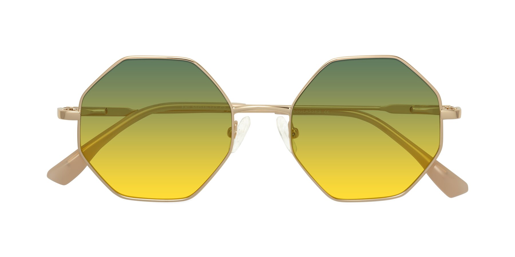 Folded Front of Fall in Gold with Green / Yellow Gradient Lenses