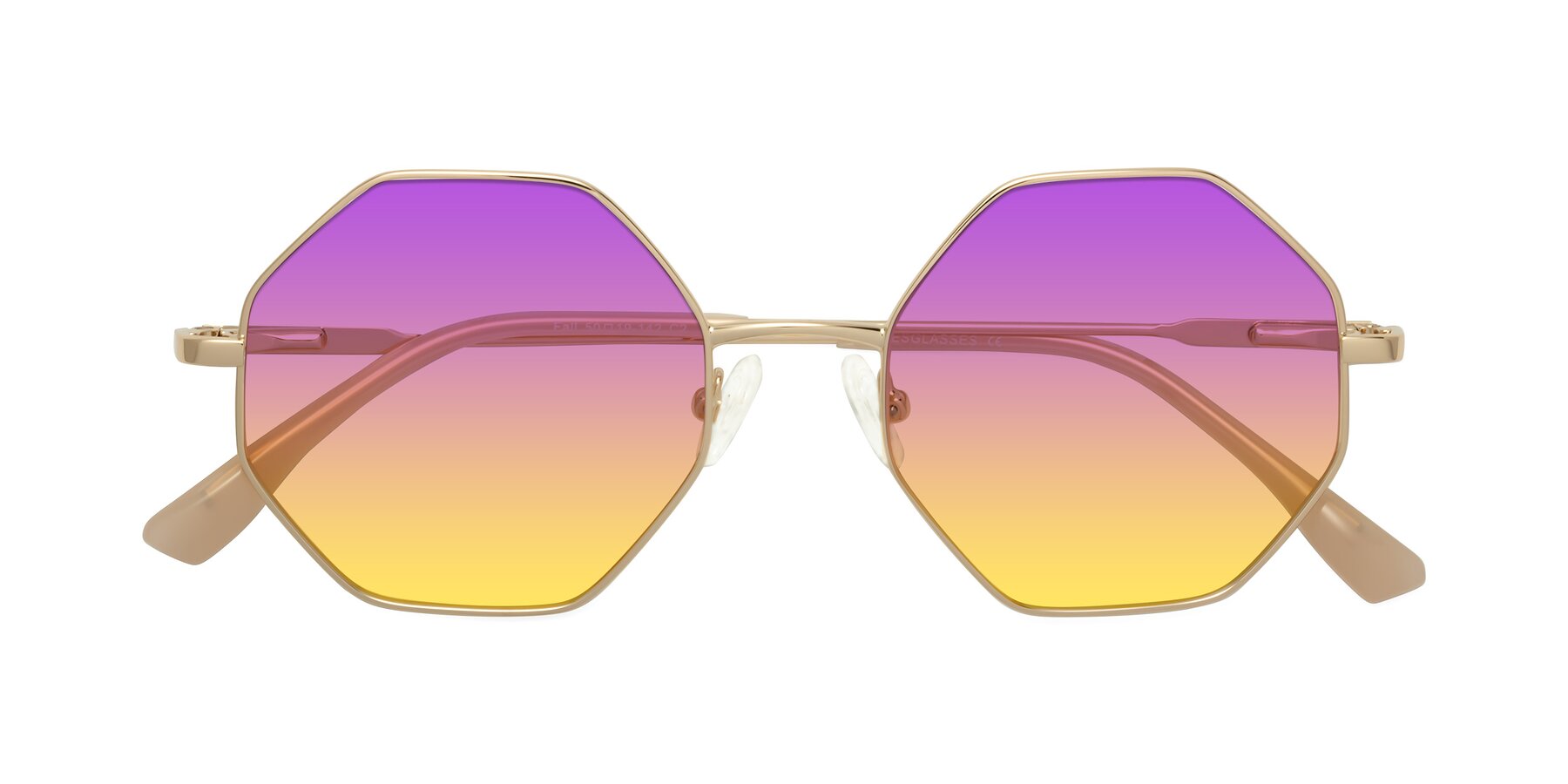 Folded Front of Fall in Gold with Purple / Yellow Gradient Lenses