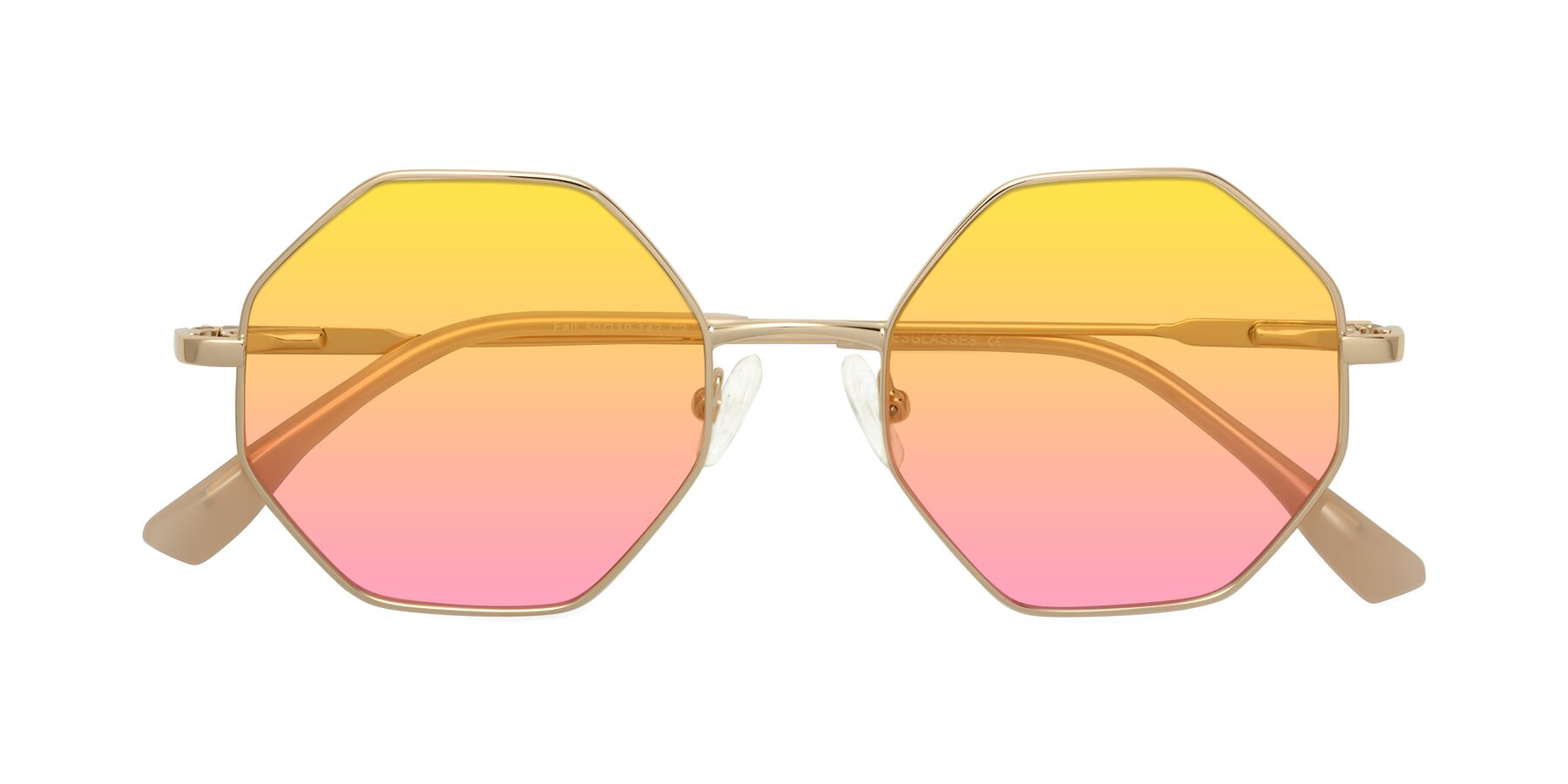 Folded Front of Fall in Gold with Yellow / Pink Gradient Lenses