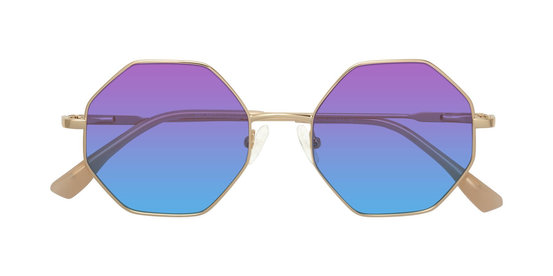 Folded Front of Fall in Gold with Purple / Blue Gradient Lenses