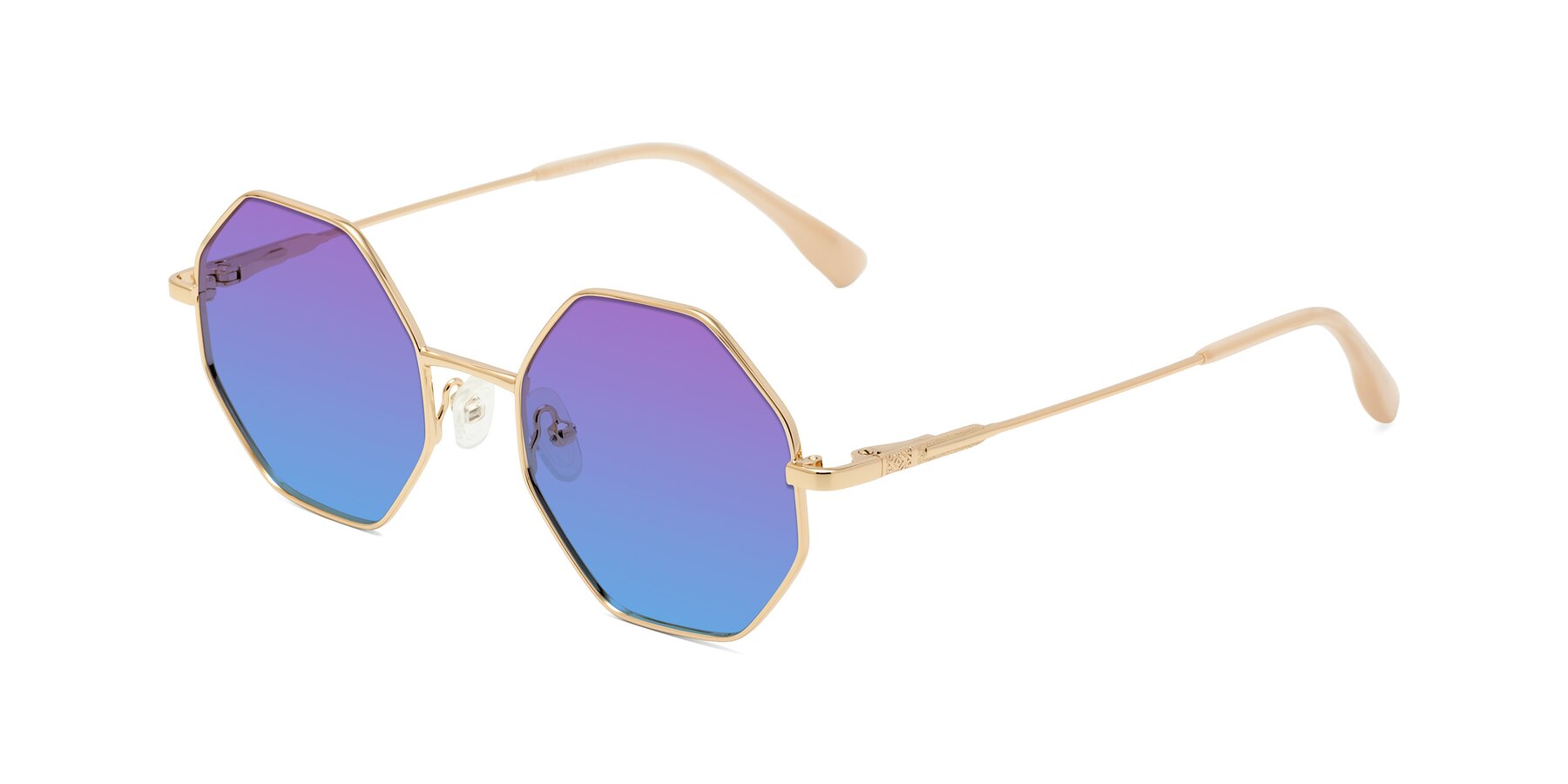 Angle of Fall in Gold with Purple / Blue Gradient Lenses