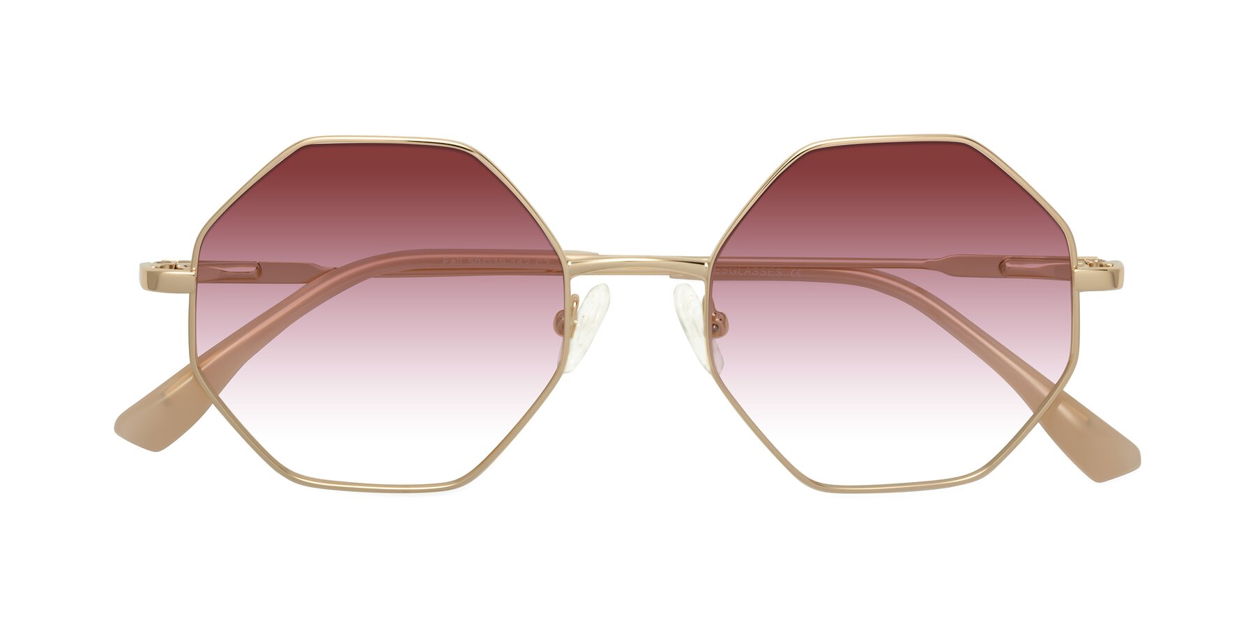 Folded Front of Fall in Gold with Garnet Gradient Lenses