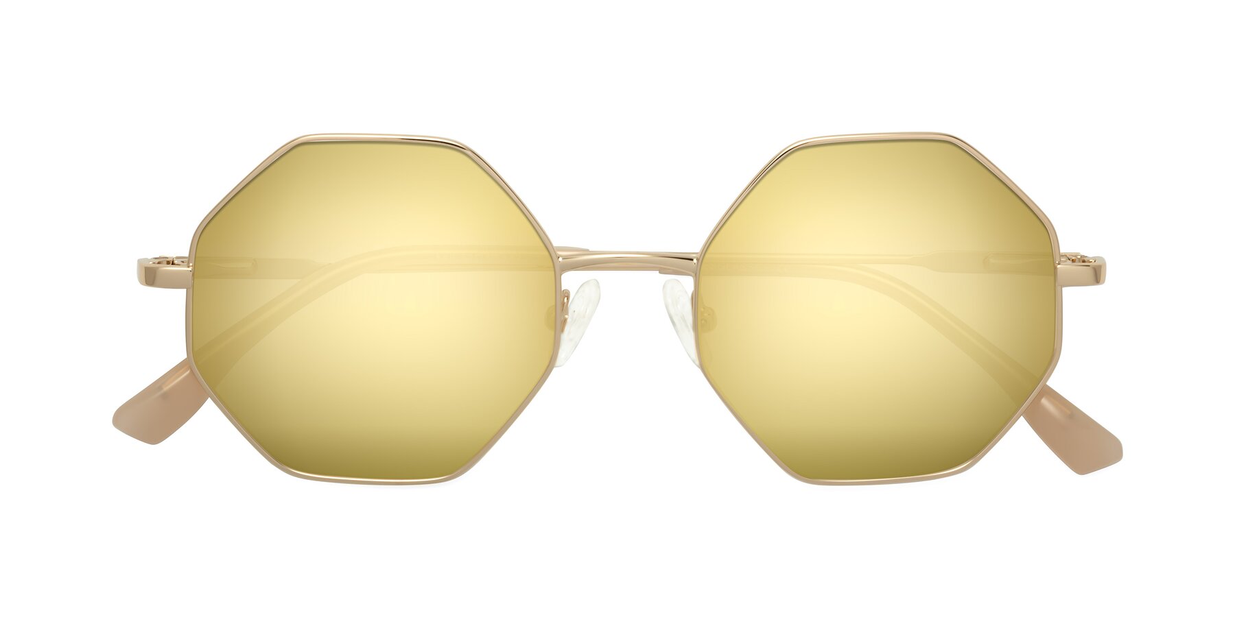 Folded Front of Fall in Gold with Gold Mirrored Lenses