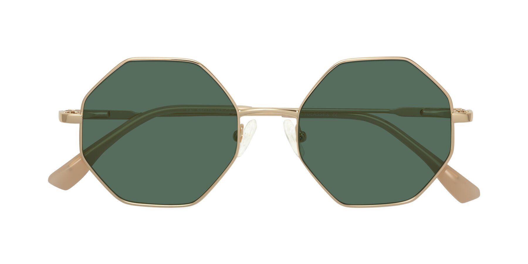 Folded Front of Fall in Gold with Green Polarized Lenses