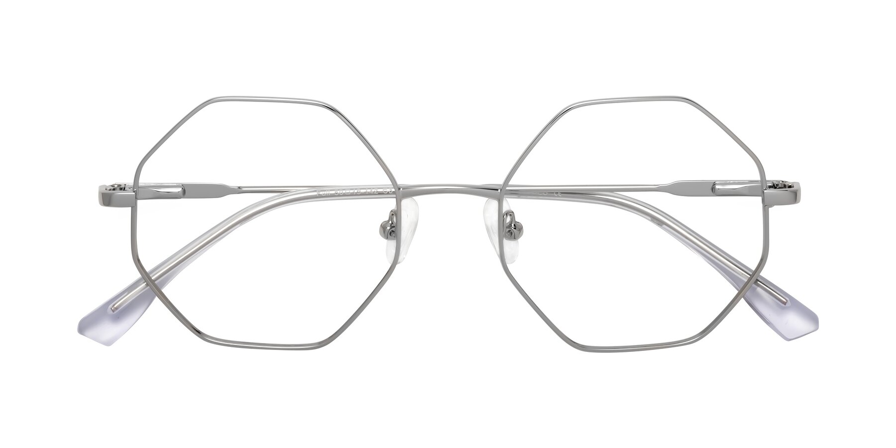 Folded Front of Fall in Silver with Clear Eyeglass Lenses