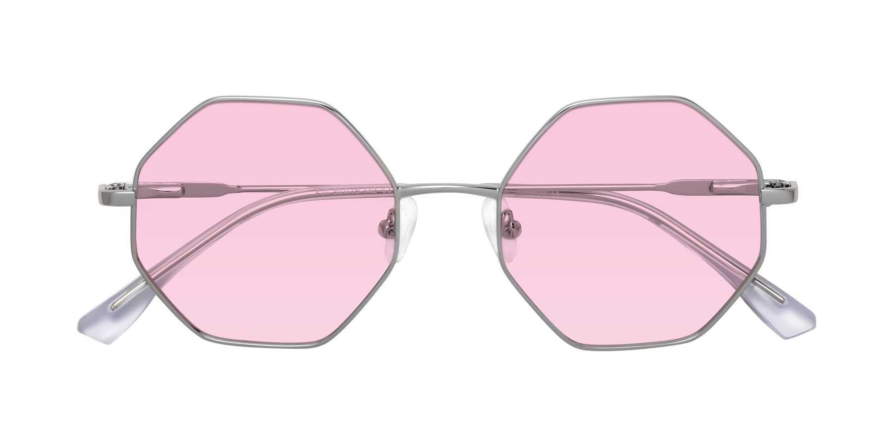 Folded Front of Fall in Silver with Light Pink Tinted Lenses