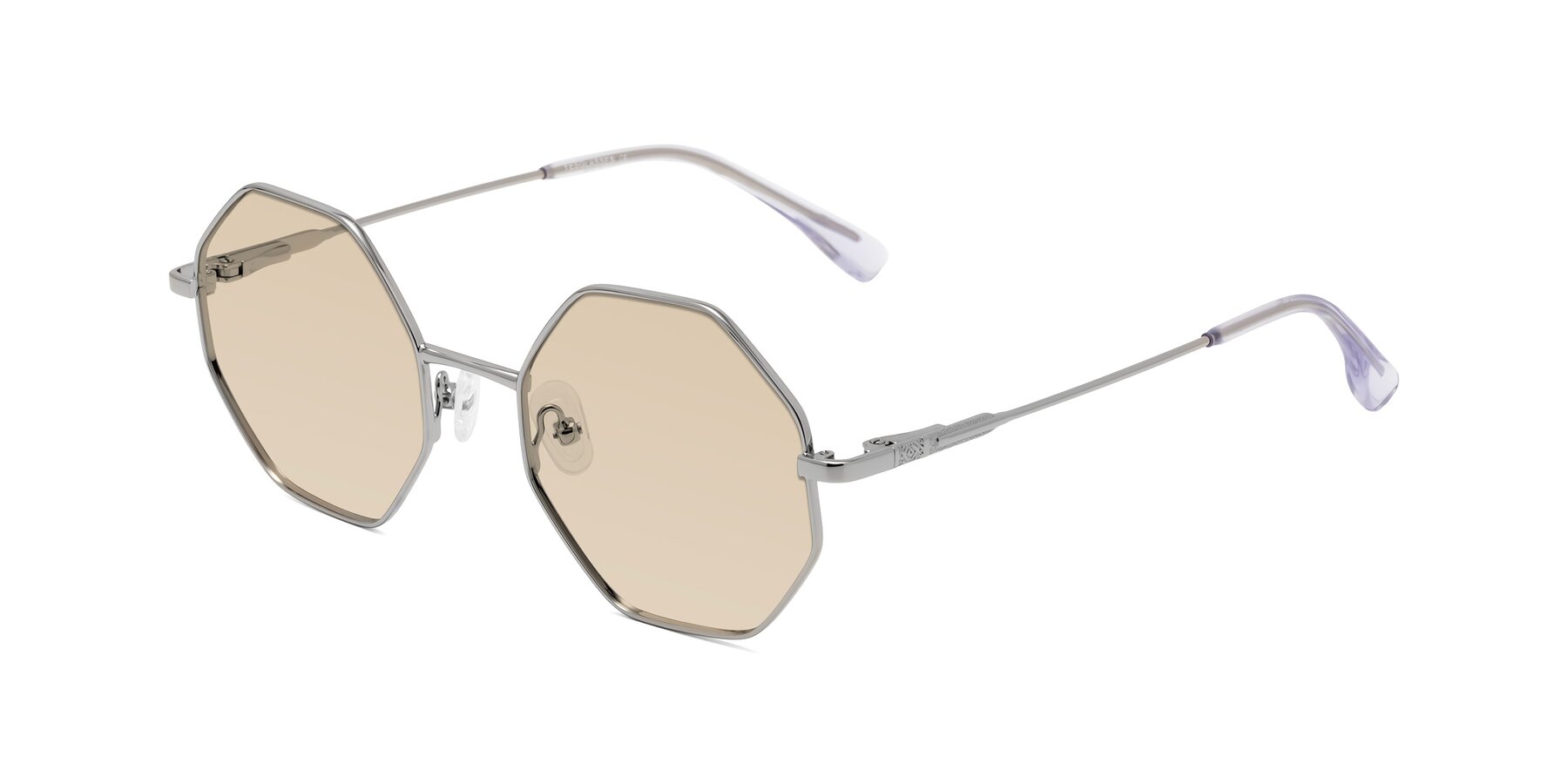 Angle of Fall in Silver with Light Brown Tinted Lenses