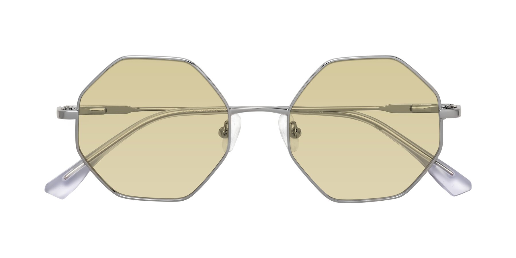 Folded Front of Fall in Silver with Light Champagne Tinted Lenses