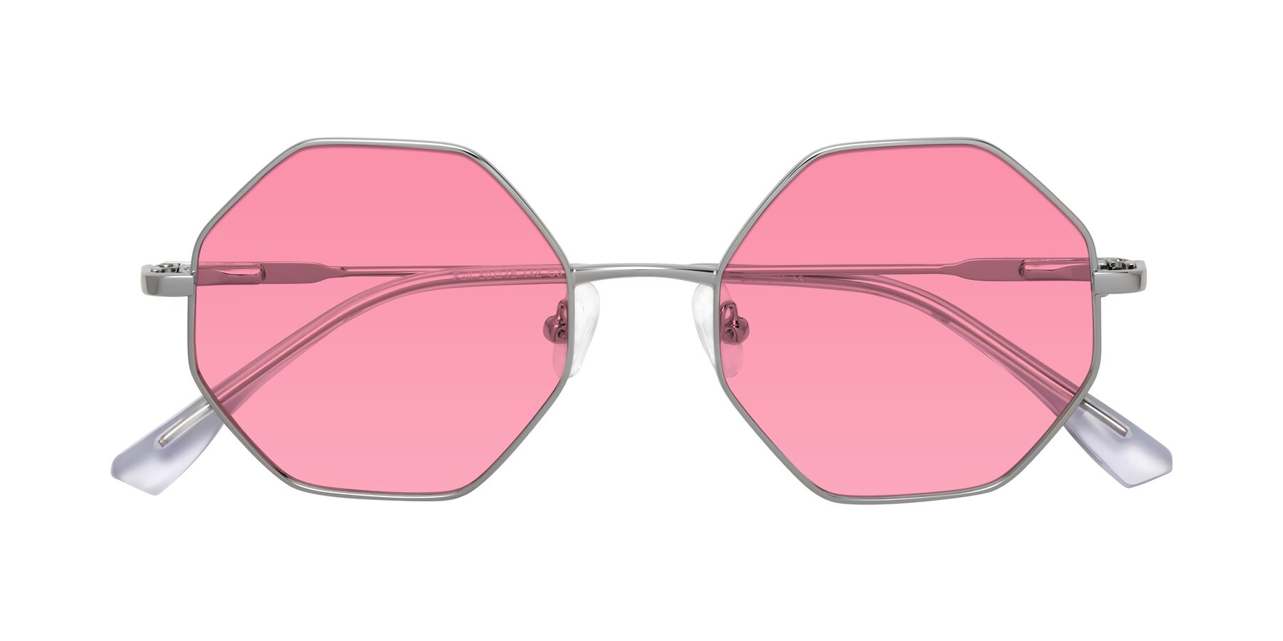 Folded Front of Fall in Silver with Pink Tinted Lenses