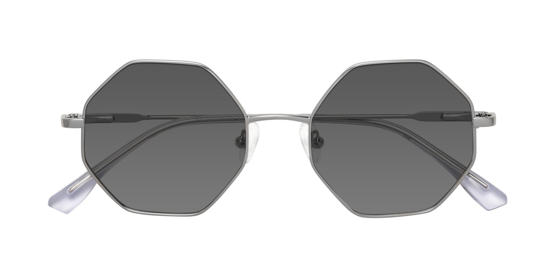 Folded Front of Fall in Silver with Medium Gray Tinted Lenses