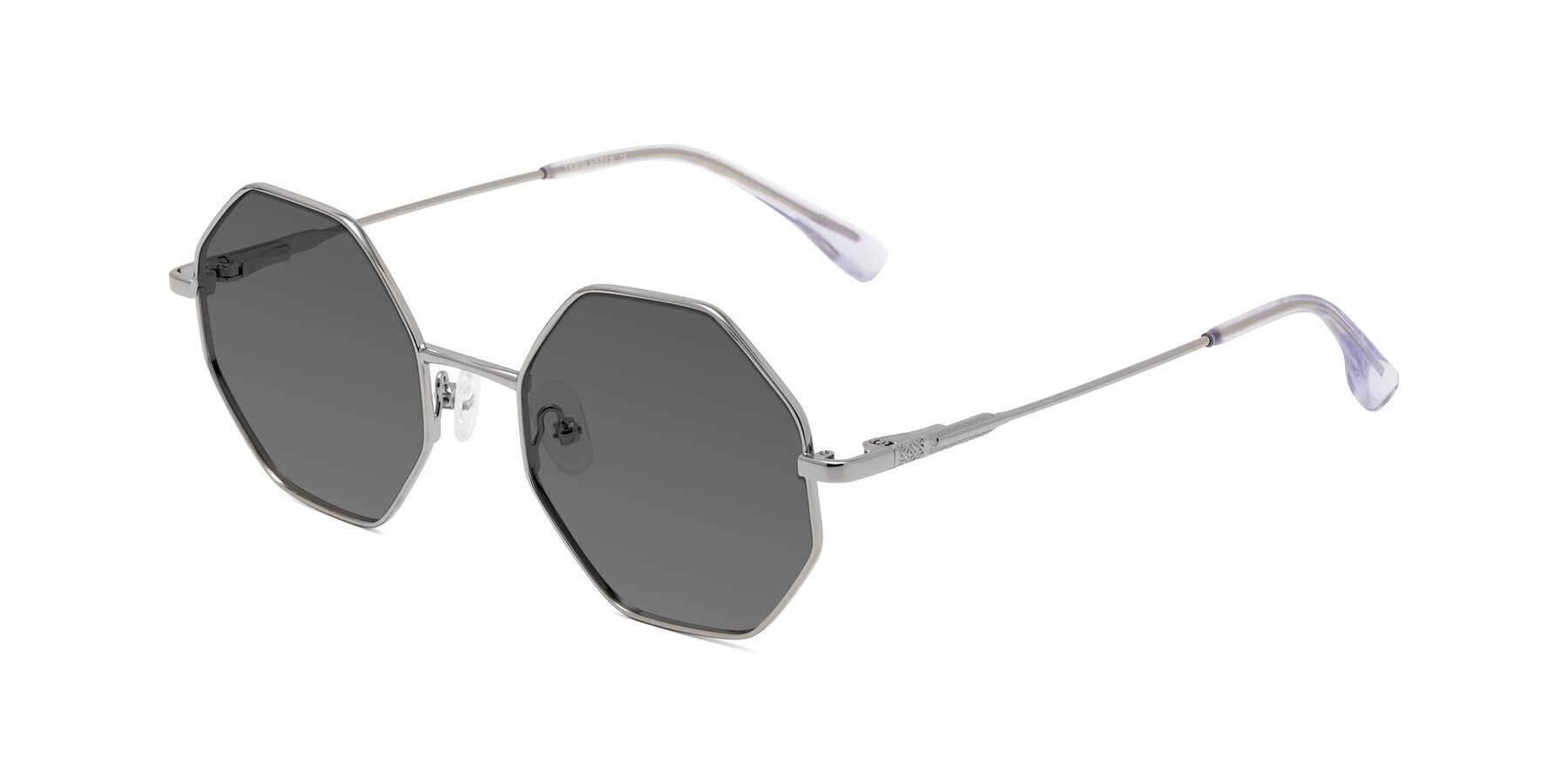 Angle of Fall in Silver with Medium Gray Tinted Lenses