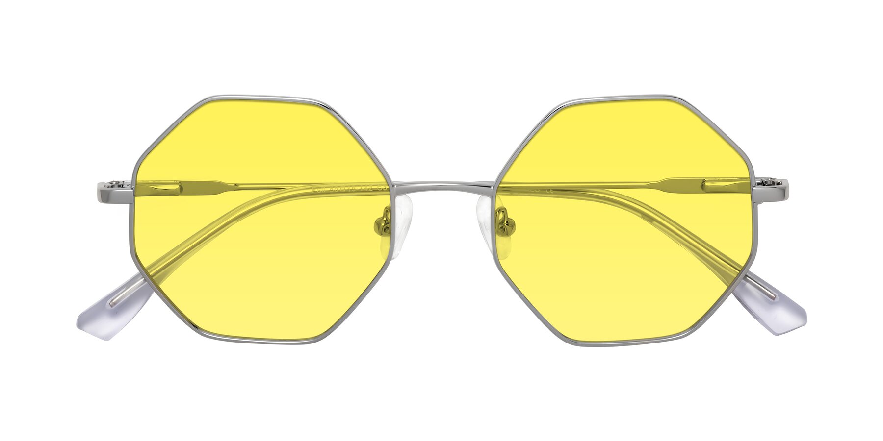 Folded Front of Fall in Silver with Medium Yellow Tinted Lenses