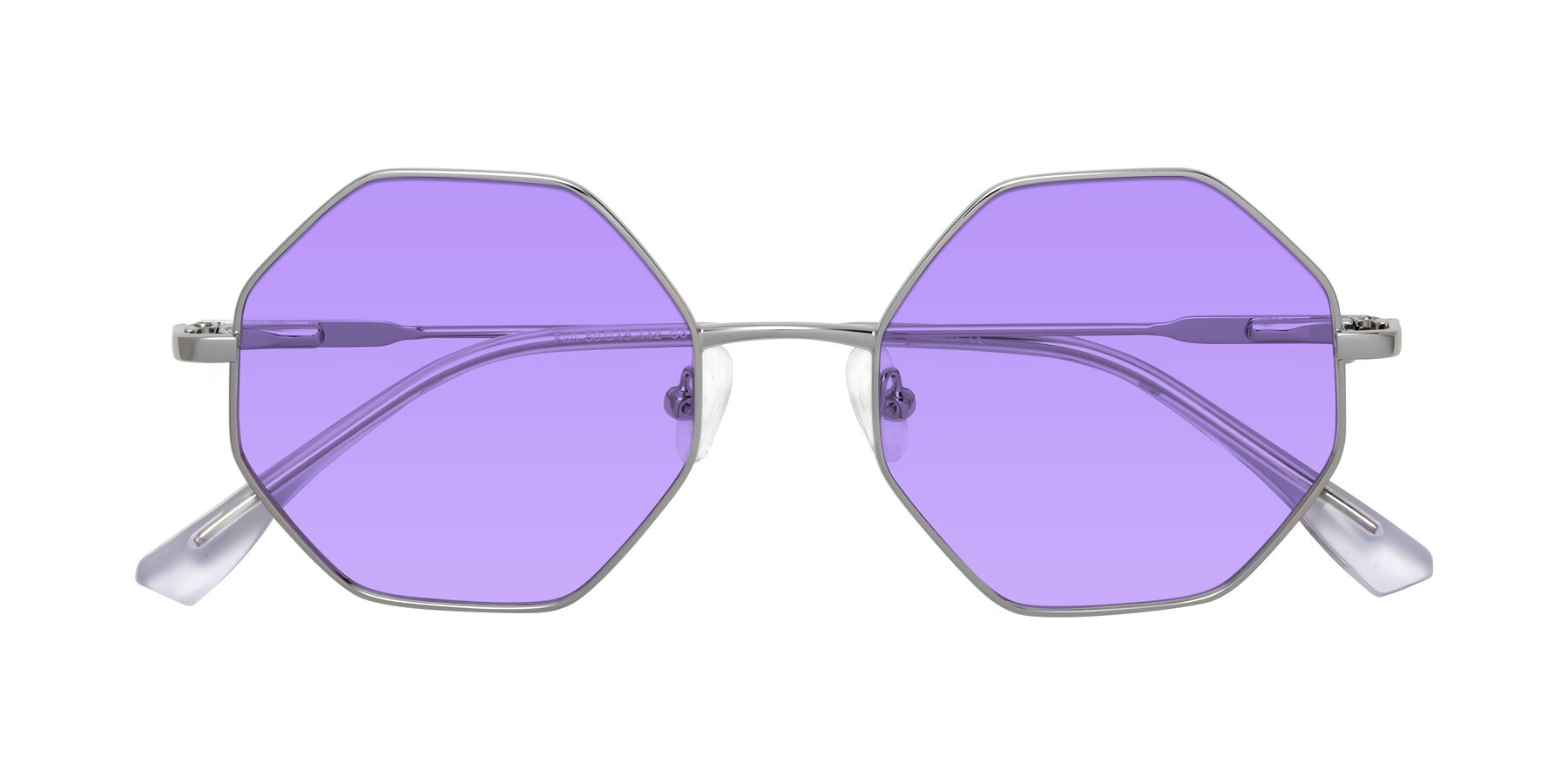 Folded Front of Fall in Silver with Medium Purple Tinted Lenses