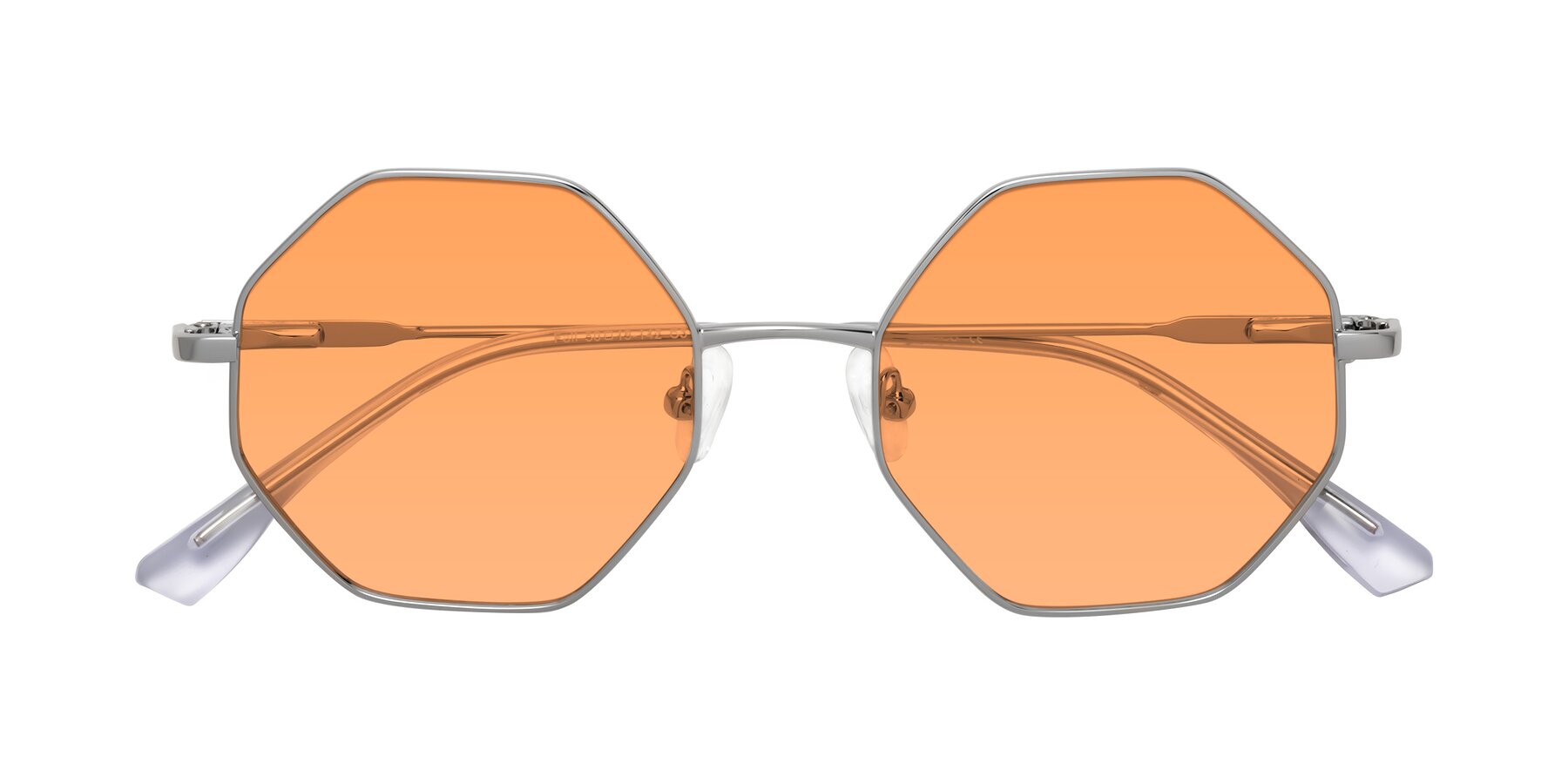 Folded Front of Fall in Silver with Medium Orange Tinted Lenses