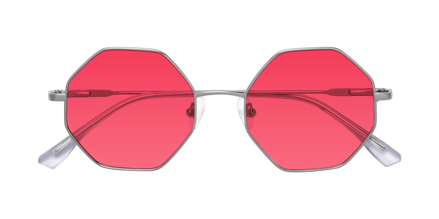 Folded Front of Fall in Silver with Red Tinted Lenses