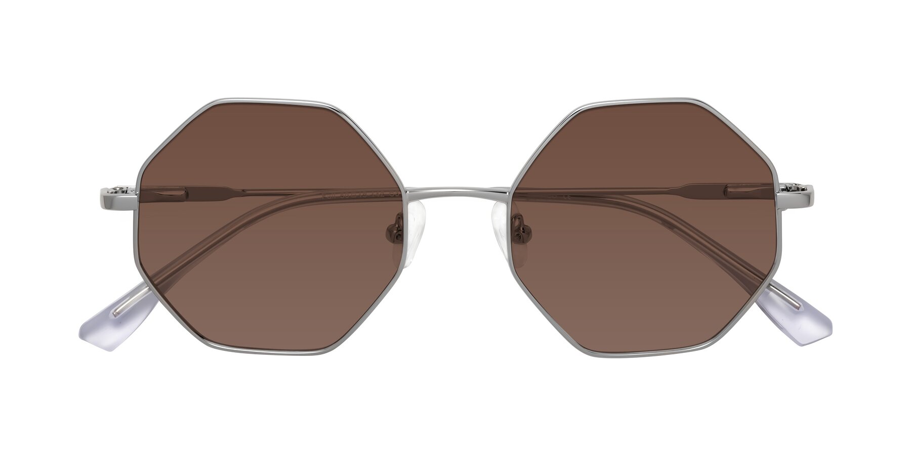 Folded Front of Fall in Silver with Brown Tinted Lenses